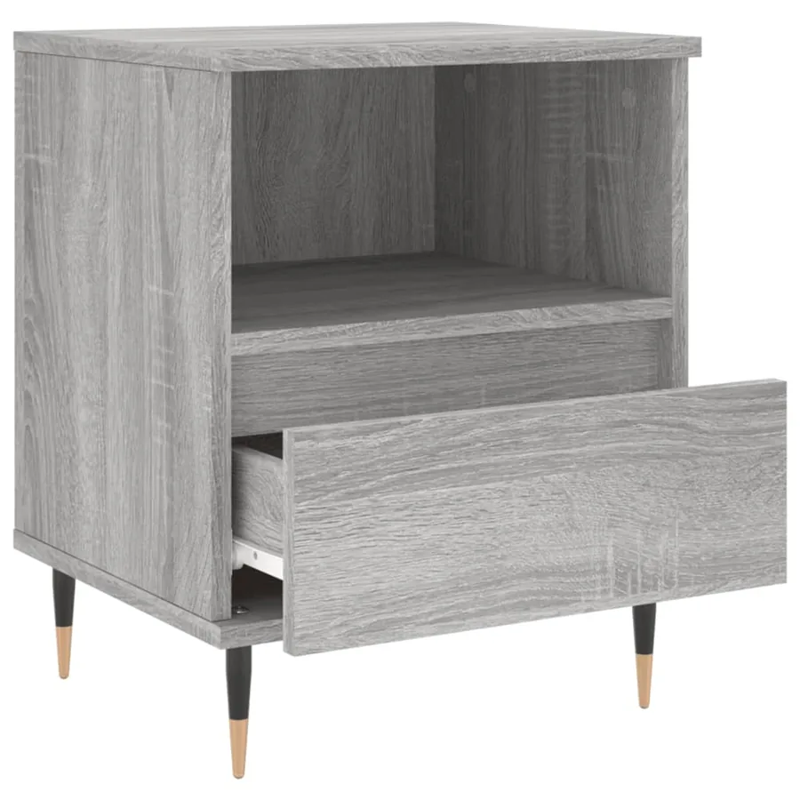 Table de chevet sonoma gris 40x35x50 cm bois d’ingénierie - 6