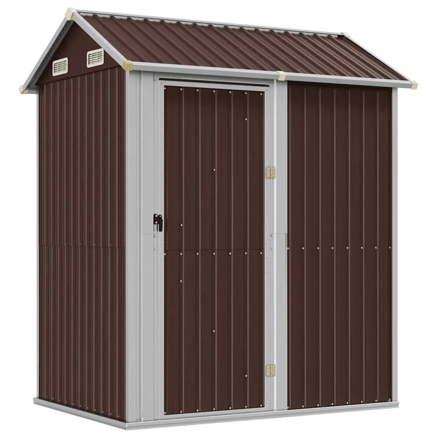 Abri de jardin marron 192x152,5x237 cm acier galvanisé - 2
