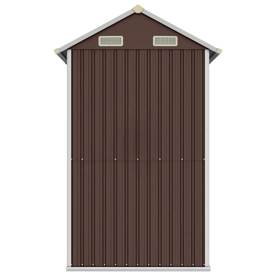 Abri de jardin marron 192x152,5x237 cm acier galvanisé - 5