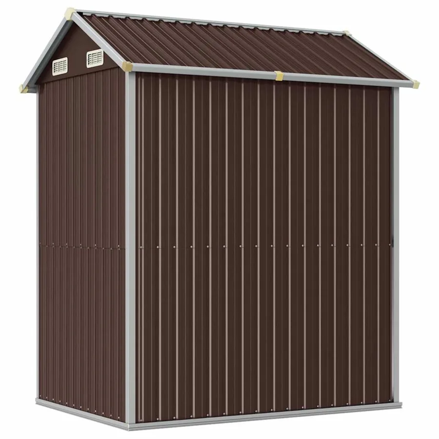 Abri de jardin marron 192x152,5x237 cm acier galvanisé - 6