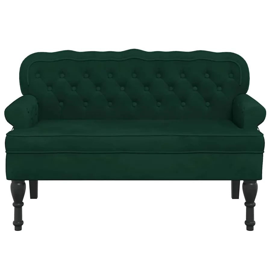 Banc avec dossier vert foncé 119,5x64,5x75 cm velours - 4