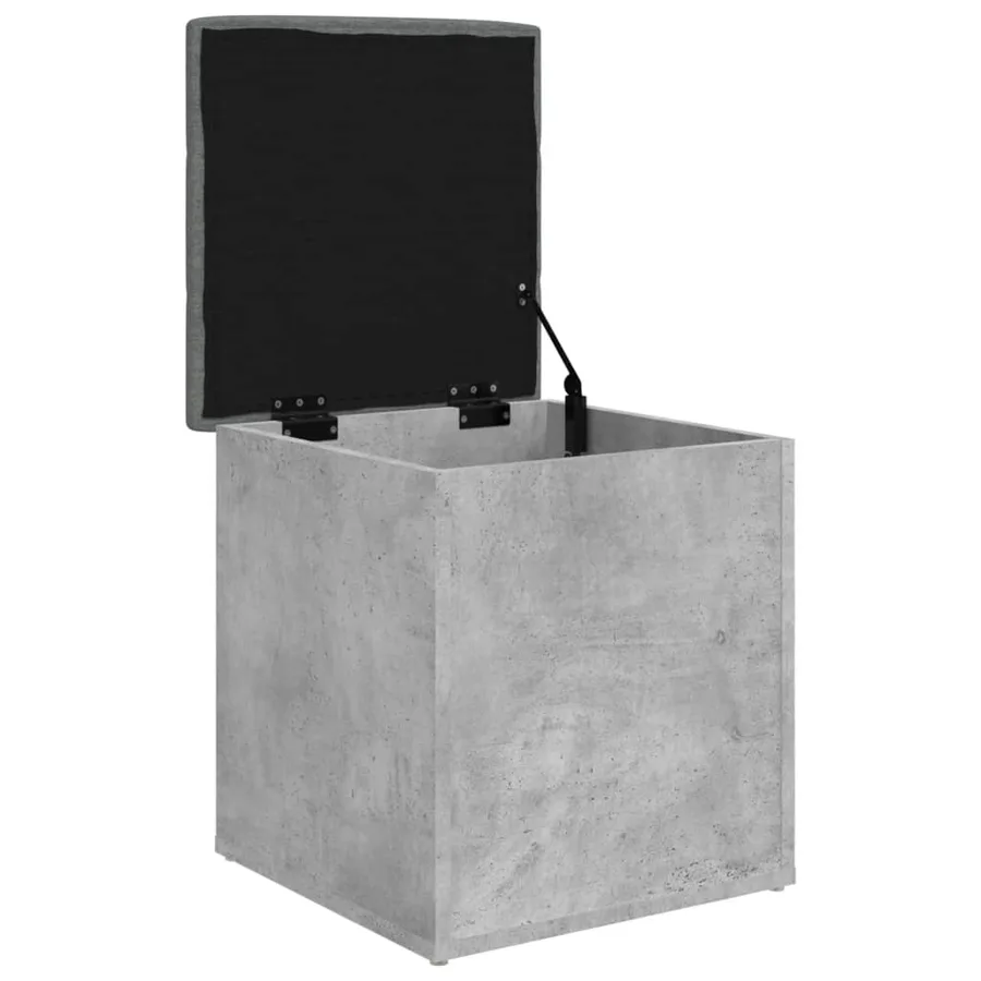 Banc de rangement gris béton 42x42x45 cm bois d'ingénierie - 4