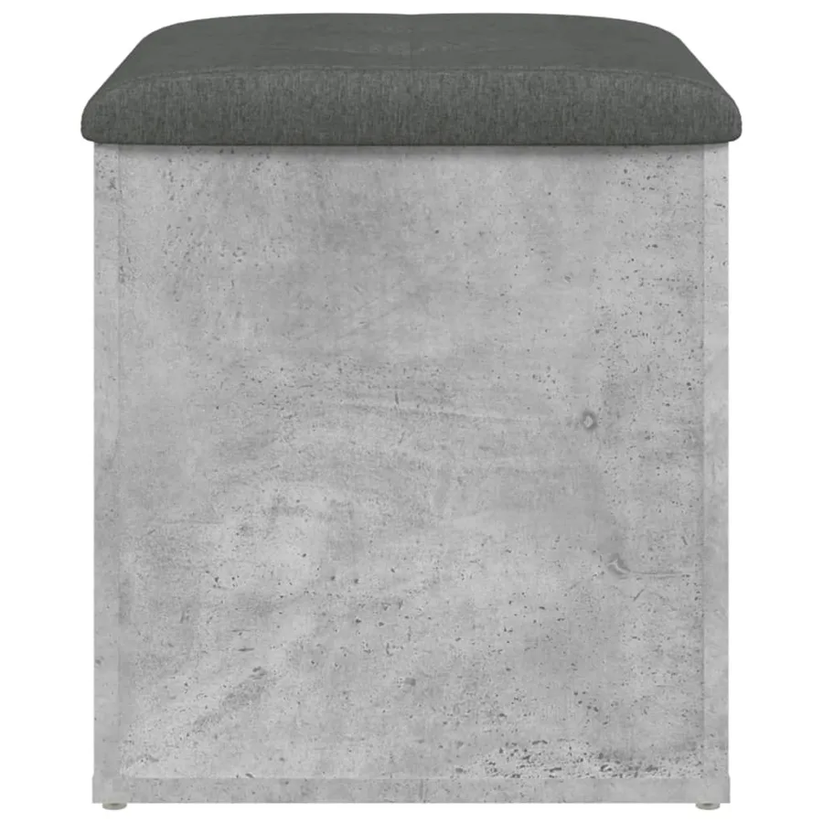Banc de rangement gris béton 42x42x45 cm bois d'ingénierie - 5