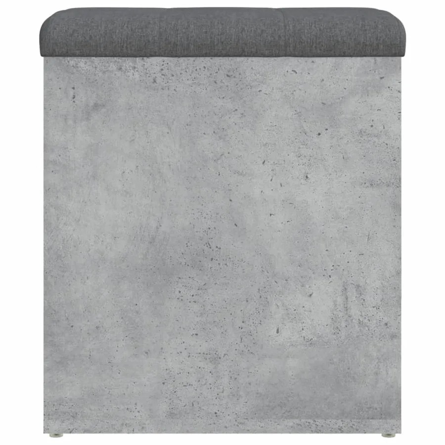 Banc de rangement gris béton 42x42x45 cm bois d'ingénierie - 7