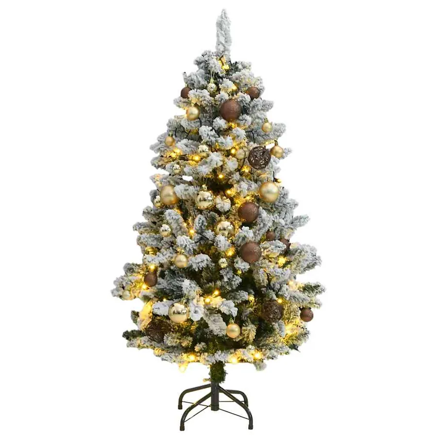 Sapin de Noël artificiel articulé 150 LED et boules 120 cm