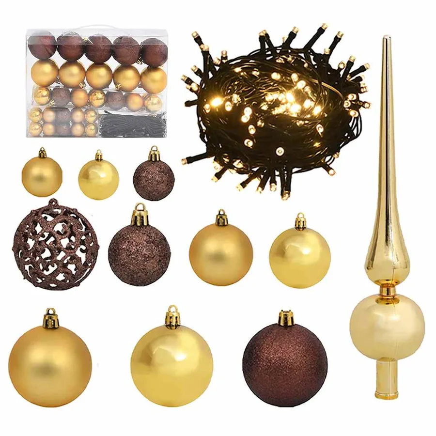 Sapin de Noël artificiel articulé 150 LED et boules 120 cm - 7
