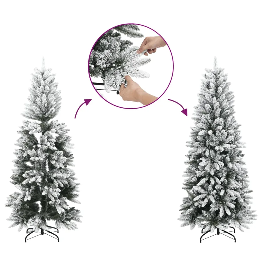 Sapin de Noël artificiel à charnières avec neige floquée 120 cm - 4