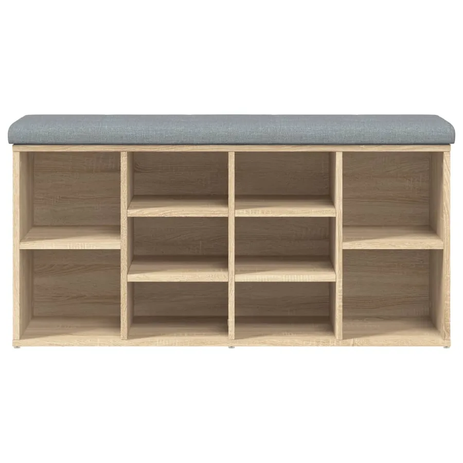 Banc à chaussures chêne sonoma 102x32x50 cm bois d'ingénierie - 4