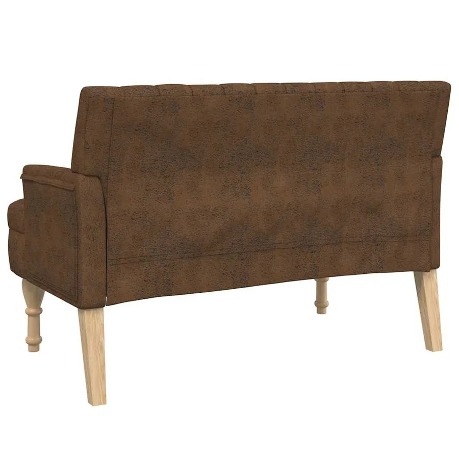 Banc avec coussins marron 113x64,5x75,5 cm similicuir daim - 5