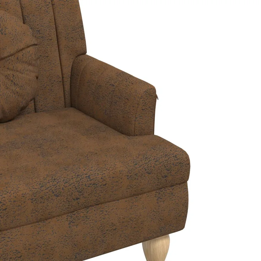 Banc avec coussins marron 113x64,5x75,5 cm similicuir daim - 6