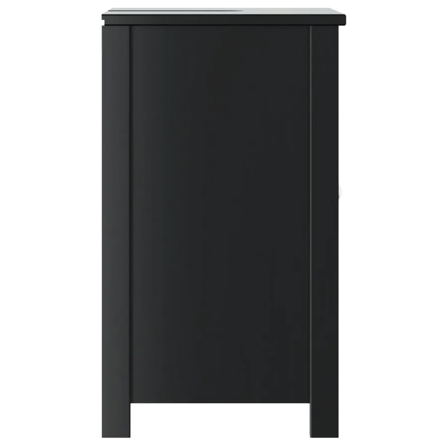 Meuble de salle de bain BERG noir 60x34x59 cm bois pin massif - 5