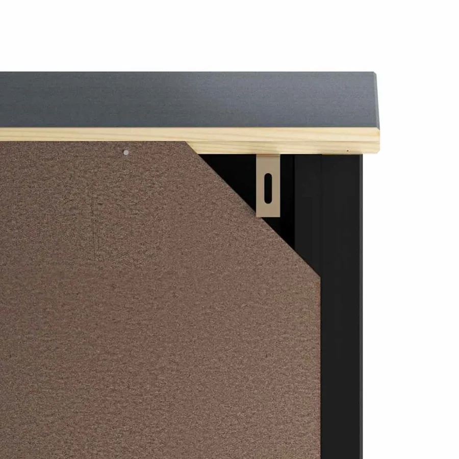 Armoire murale de salle de bain BERG noir bois massif - 8