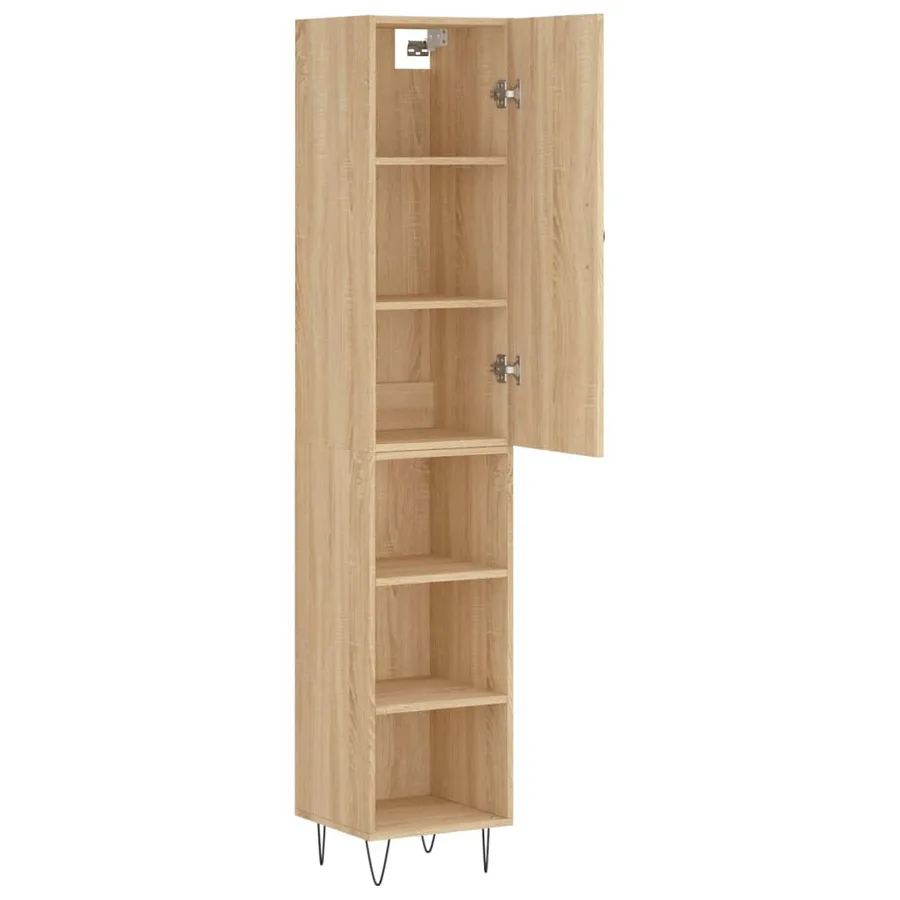 Buffet haut Chêne sonoma 34,5x34x180 cm Bois d'ingénierie - 4