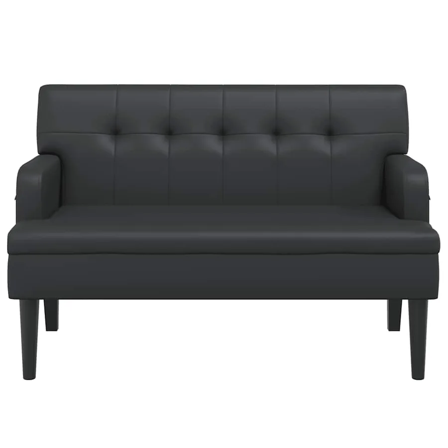 Banc avec dossier Noir 112x65,5x75 cm Similicuir - 4