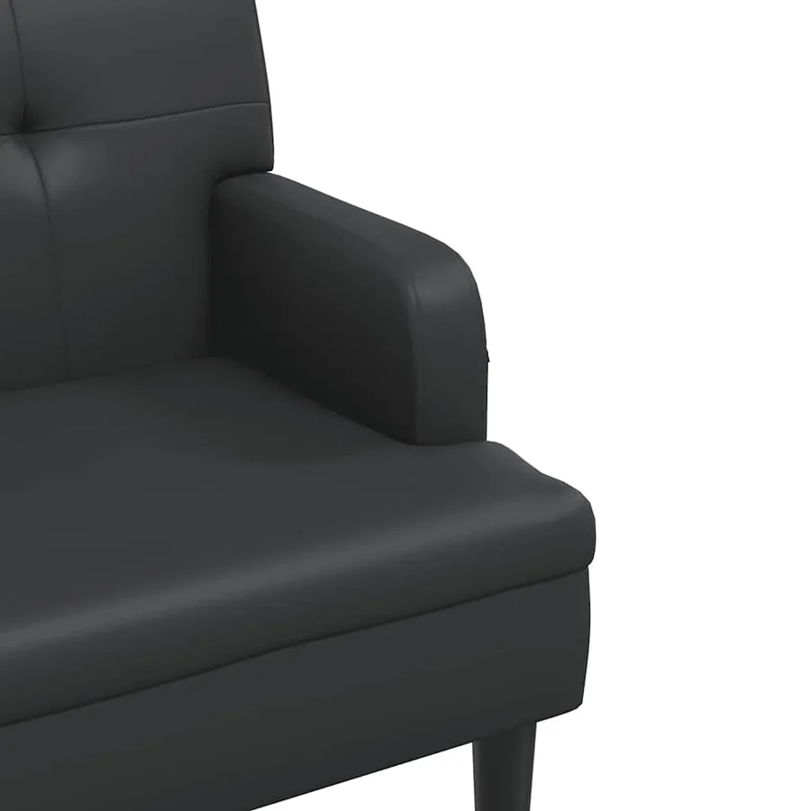 Banc avec dossier Noir 112x65,5x75 cm Similicuir - 7