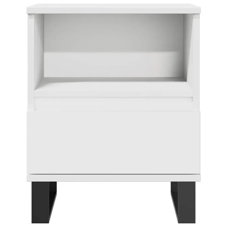 Tables de chevet 2 pcs blanc 40x35x50 cm bois d’ingénierie - 4