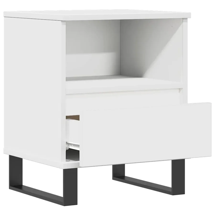 Tables de chevet 2 pcs blanc 40x35x50 cm bois d’ingénierie - 5