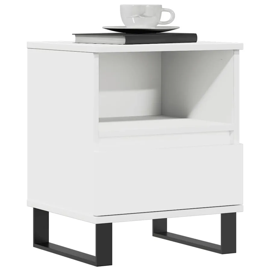Tables de chevet 2 pcs blanc 40x35x50 cm bois d’ingénierie - 9