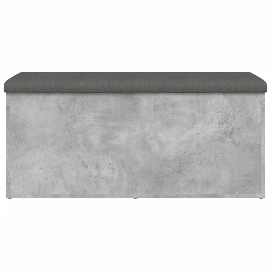 Banc de rangement gris béton 102x42x45 cm bois d'ingénierie - 5