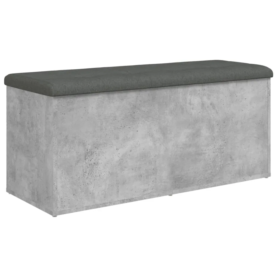 Banc de rangement gris béton 102x42x45 cm bois d'ingénierie - 6