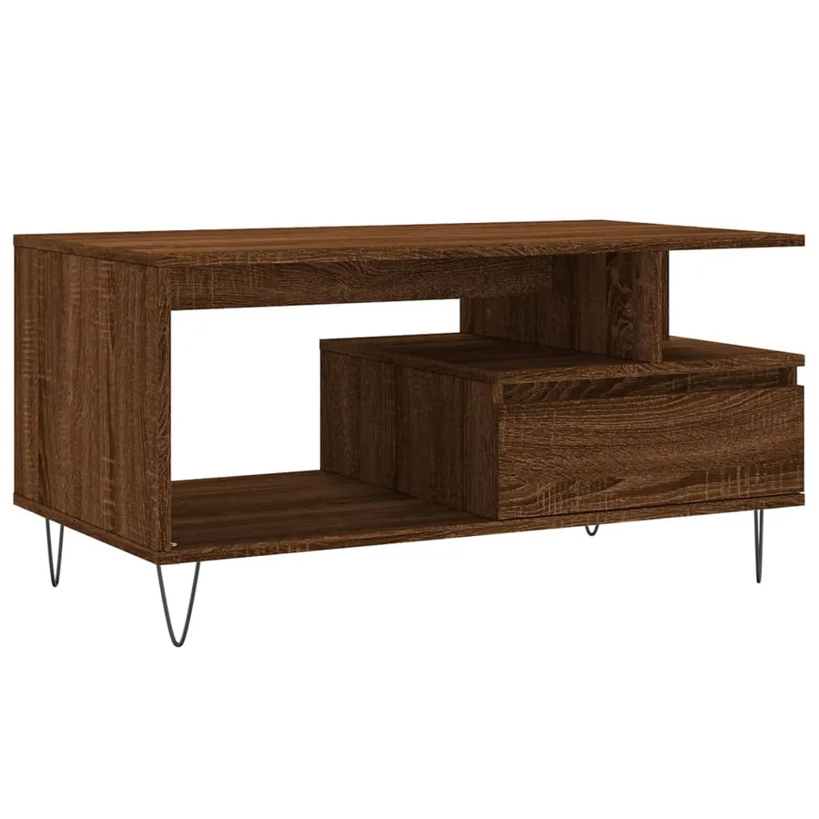 Table basse Chêne marron 90x49x45 cm Bois d'ingénierie - 2