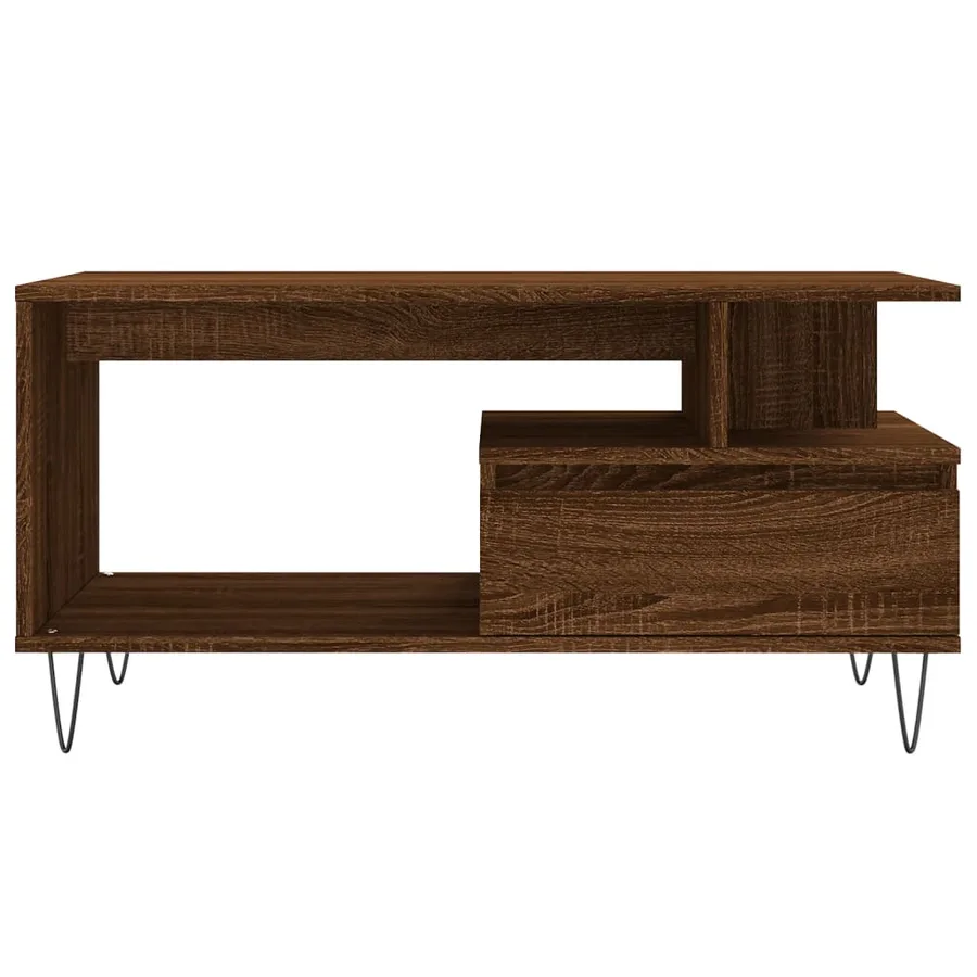 Table basse Chêne marron 90x49x45 cm Bois d'ingénierie - 5