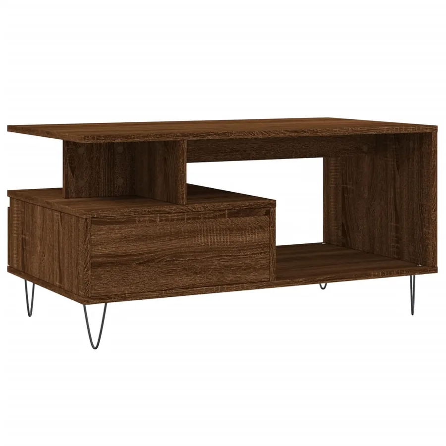 Table basse Chêne marron 90x49x45 cm Bois d'ingénierie - 8