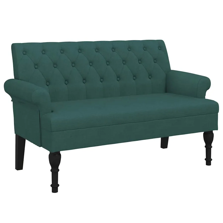 Banc avec dossier vert foncé 120x62x75,5 cm tissu - 2