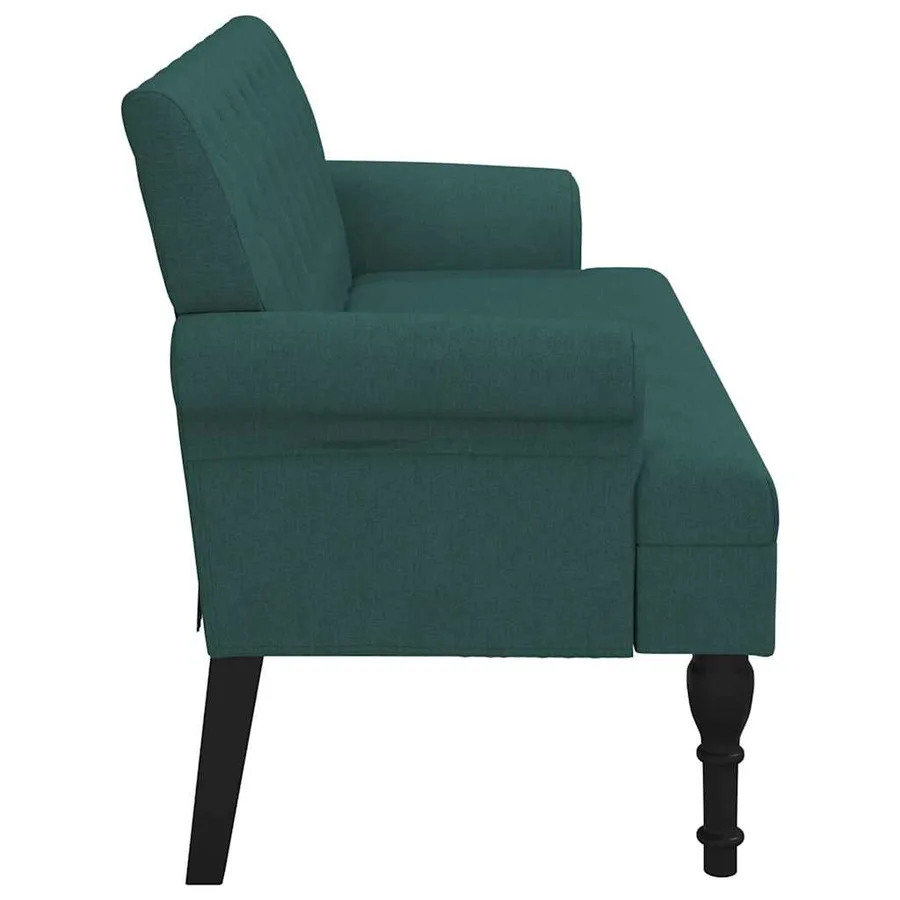 Banc avec dossier vert foncé 120x62x75,5 cm tissu - 5