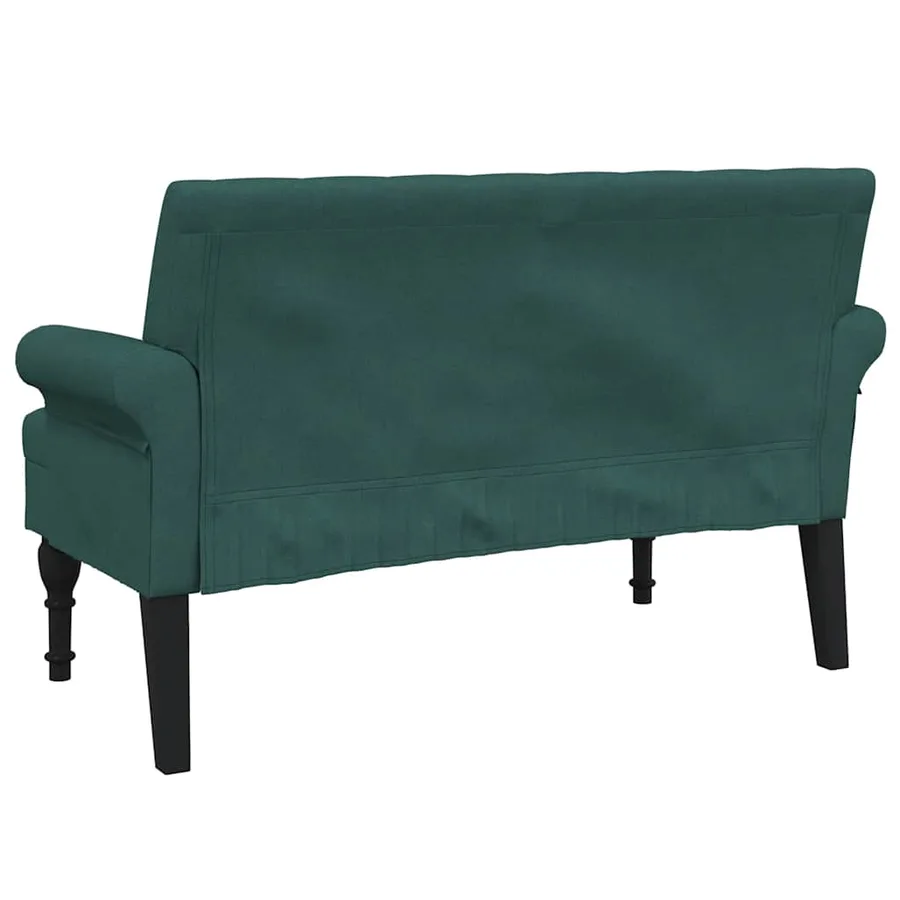 Banc avec dossier vert foncé 120x62x75,5 cm tissu - 6