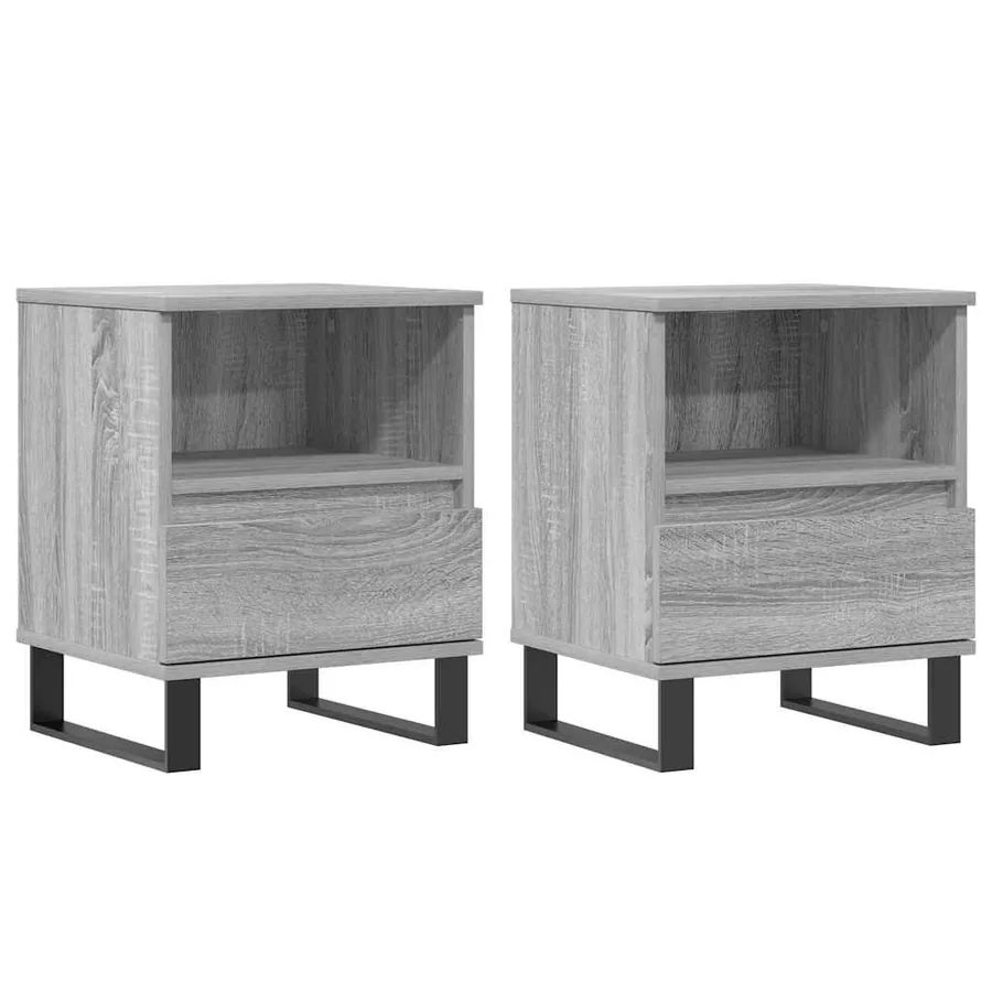Tables de chevet 2 pcs sonoma gris 40x35x50 cm bois ingénierie - 2