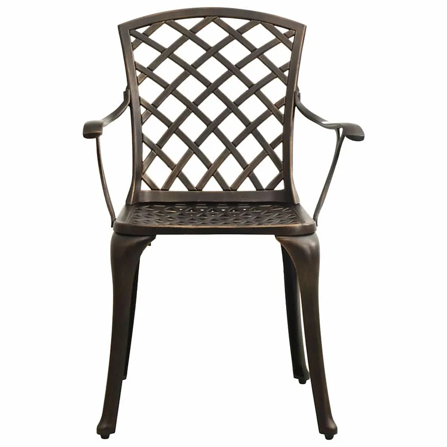 Chaises de jardin lot de 6 fonte d'aluminium bronze - 5