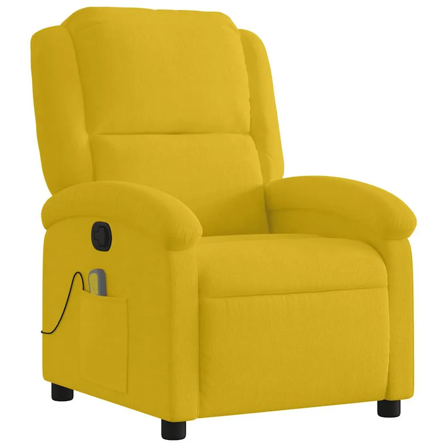 Fauteuil de massage inclinable jaune velours - 3