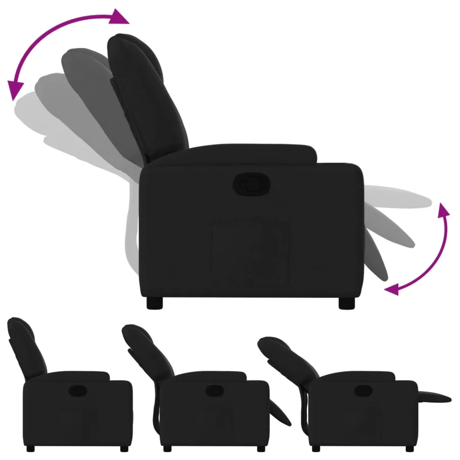 Fauteuil inclinable en tissu noir - 4