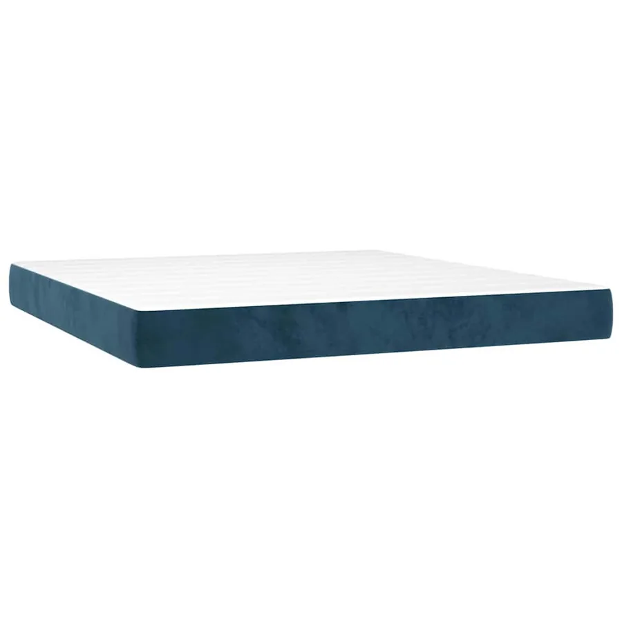 Sommier à lattes de lit matelas et LED Bleu foncé 160x200 cm - 6