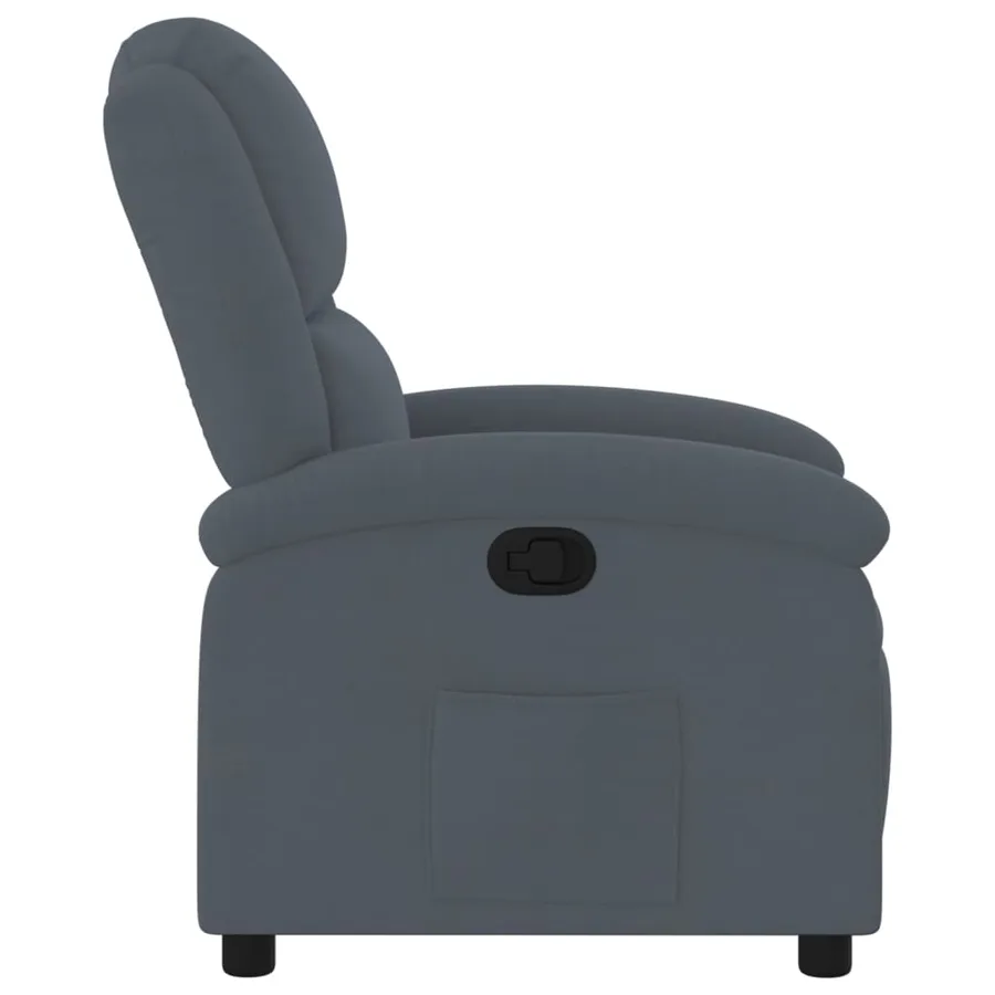 Fauteuil inclinable Gris foncé Velours - 4