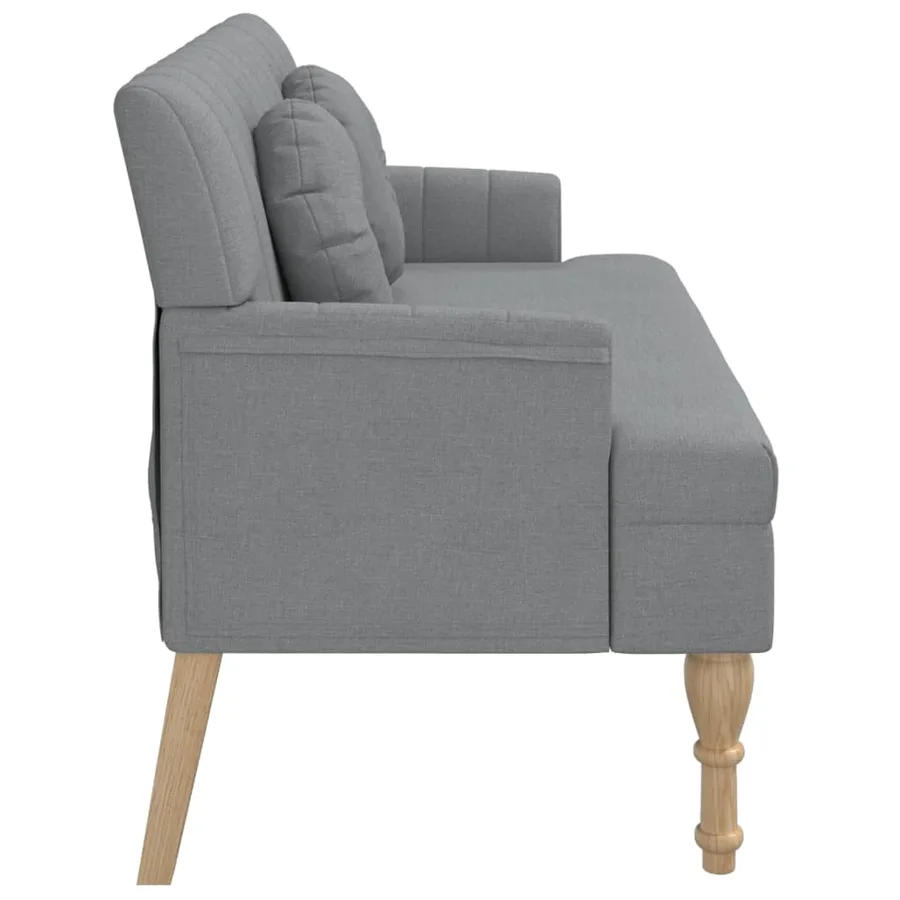 Banc avec coussins gris clair 113x64,5x75,5 cm tissu - 4