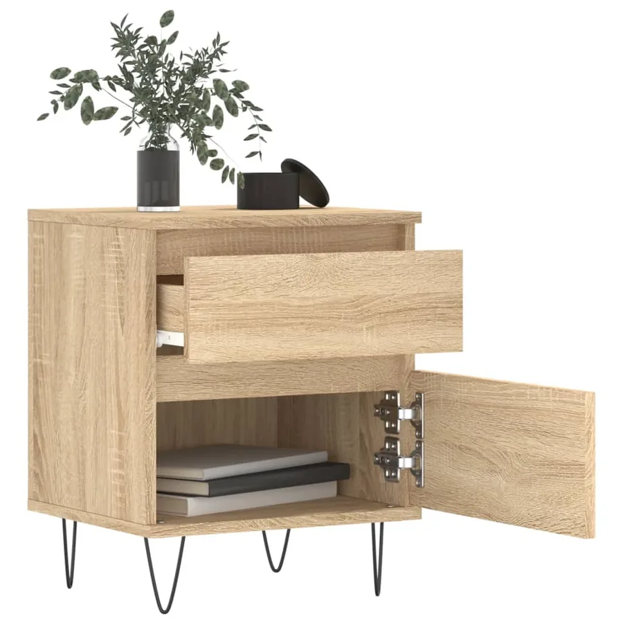 Tables de chevet 2 pcs chêne sonoma 40x35x50 cm bois ingénierie - 10
