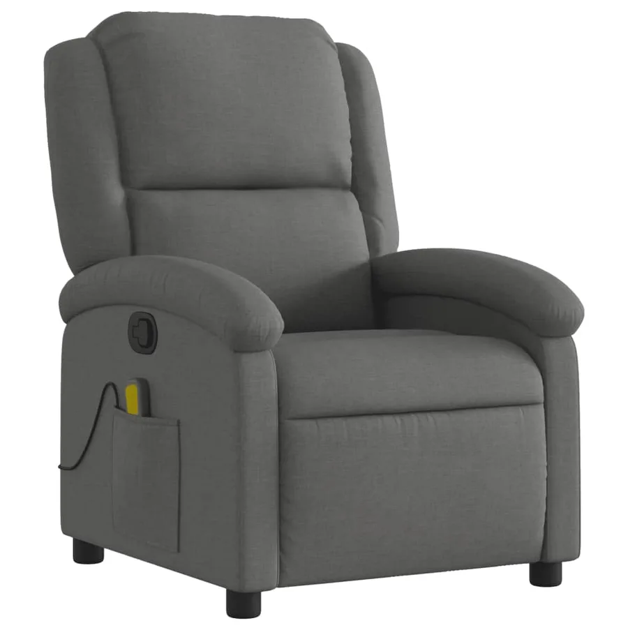 Fauteuil de massage inclinable Gris foncé Tissu - 3