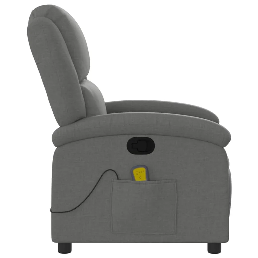 Fauteuil de massage inclinable Gris foncé Tissu - 5