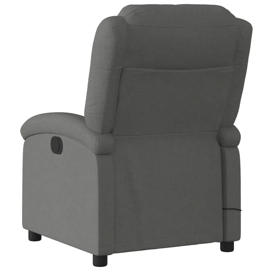 Fauteuil de massage inclinable Gris foncé Tissu - 6