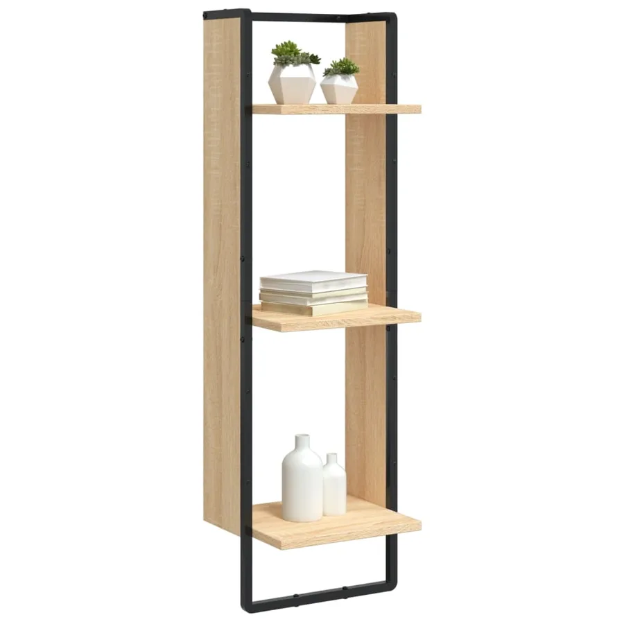 Étagère murale 3 niveaux chêne sonoma 30x25x100 cm - 3