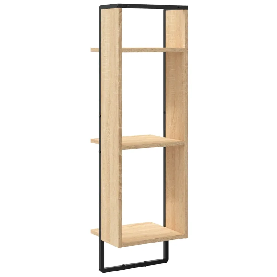 Étagère murale 3 niveaux chêne sonoma 30x25x100 cm - 6