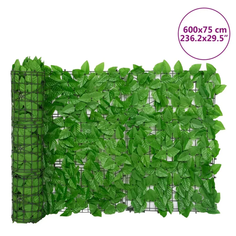Brise-vue de balcon avec feuilles vert 600x75 cm - 6
