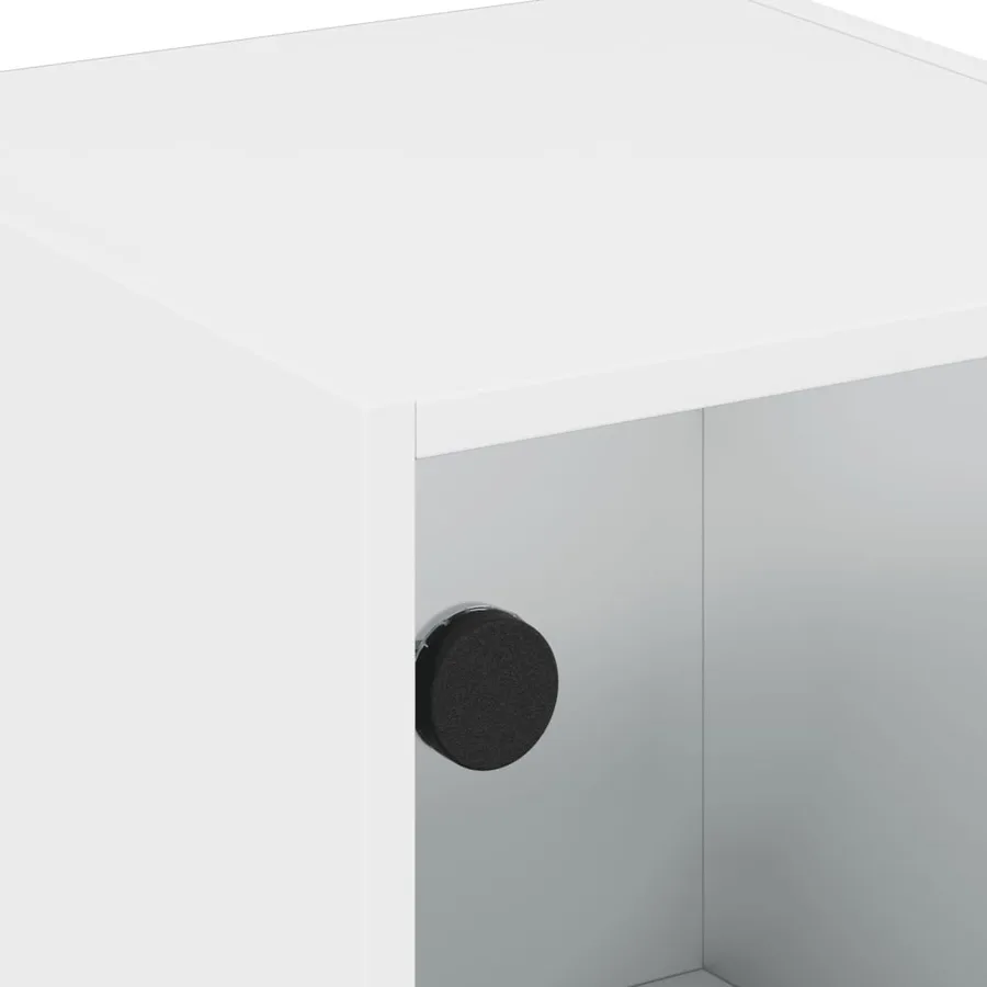 Tables de chevet avec portes en verre 2 pcs blanc 35x37x42 cm - 10