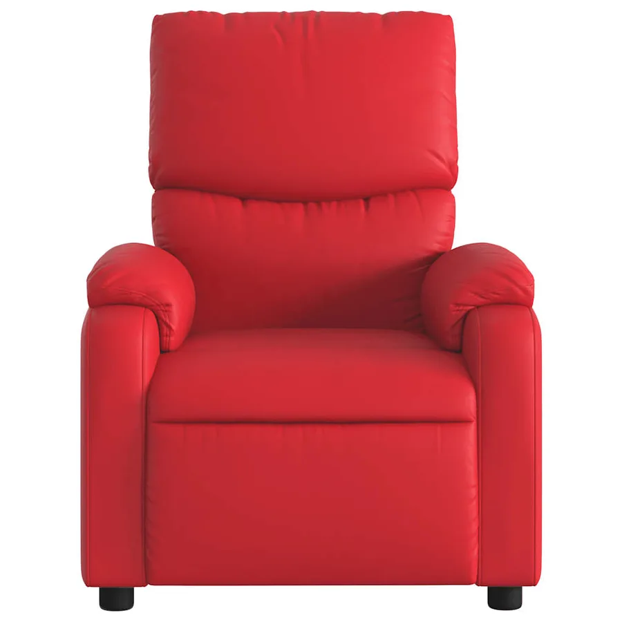 Fauteuil de massage inclinable rouge similicuir - 4