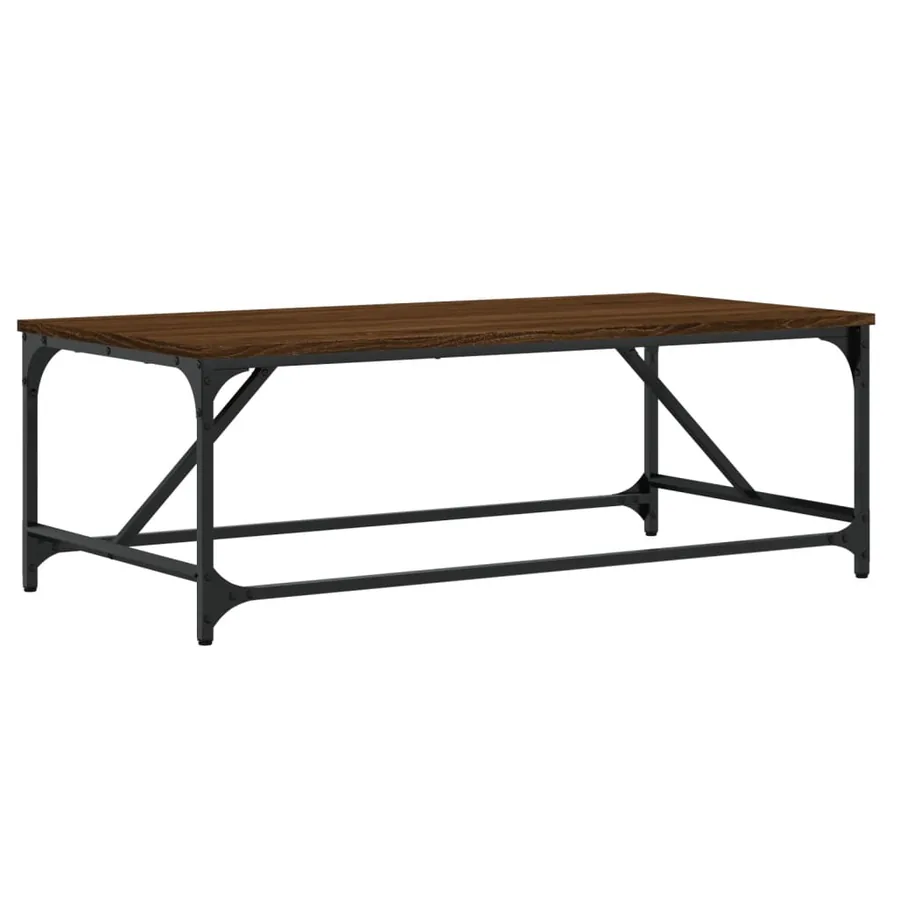 Table basse Chêne marron 100x50x35 cm Bois d'ingénierie - 6