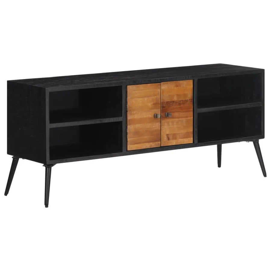 Meuble TV 112x31x45 cm teck massif récupéré - 11