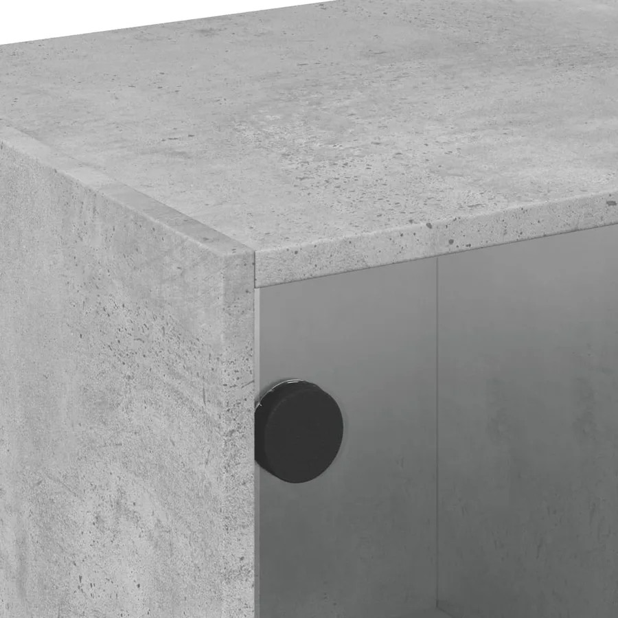 Table basse avec portes en verre gris béton 68x50x42 cm - 9