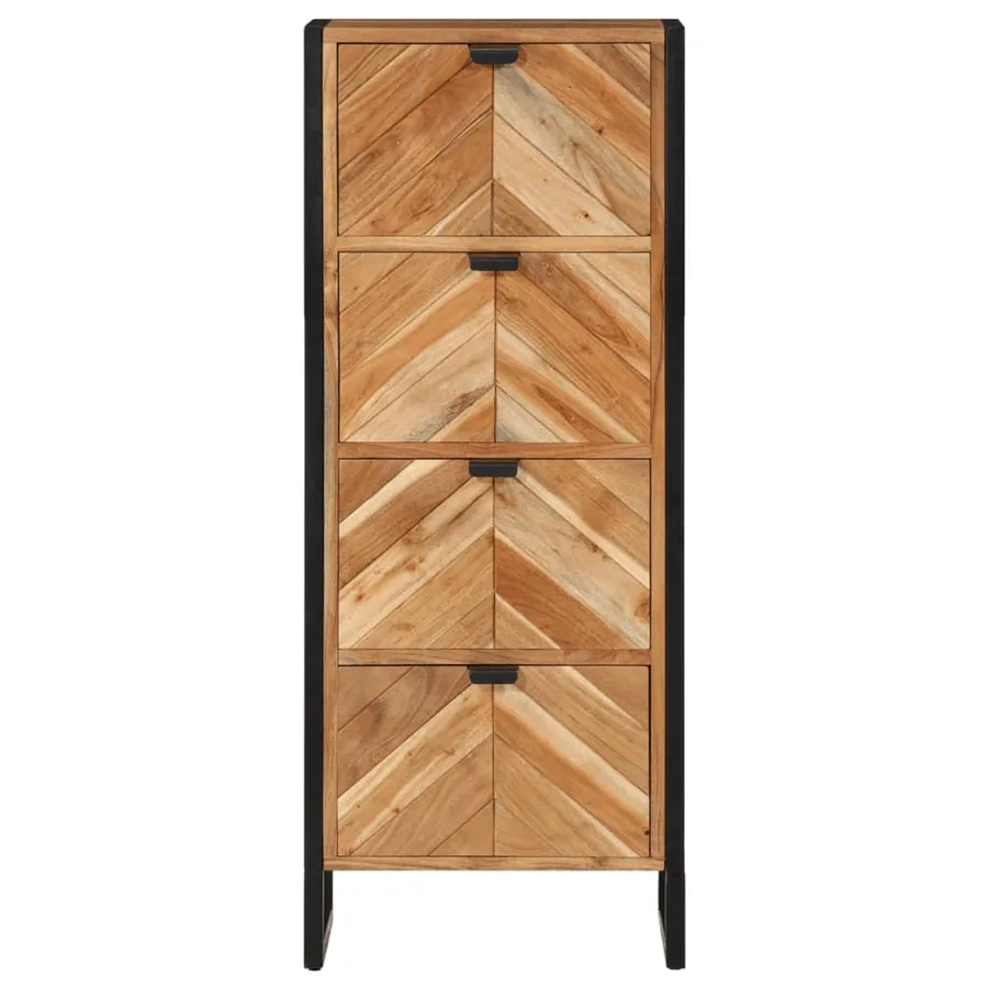 Armoire de salle de bain bois massif d'acacia et fer - 3
